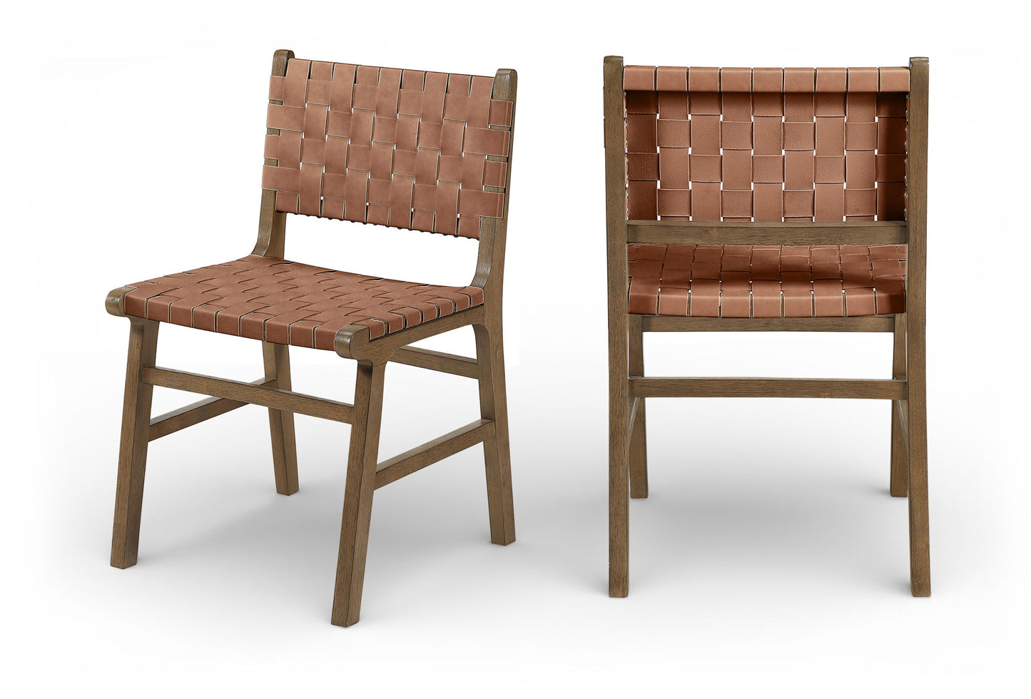 Entwine - Vegan Leather Upholstered Dining Chair - Painted Brown