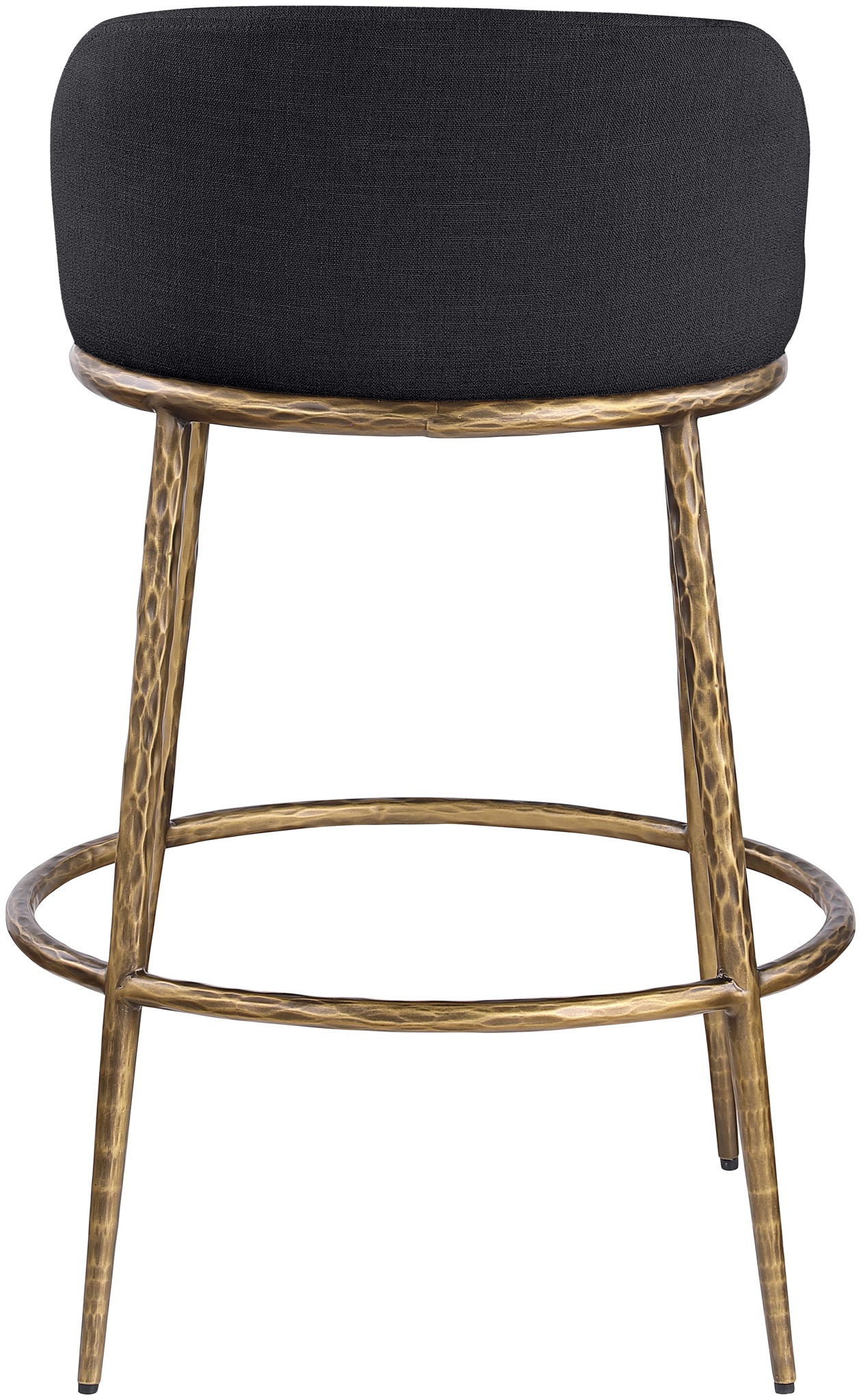 Ferro - Performance Fabric Upholstered Bar Stool - Antique Brass