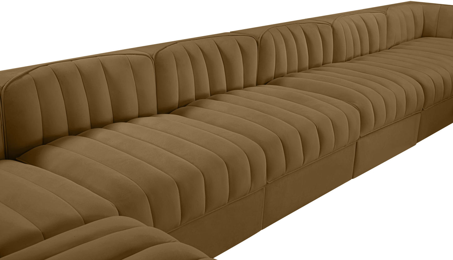 Rummi - Velvet Performance Fabric Upholstered 10 Piece Modular Sectional