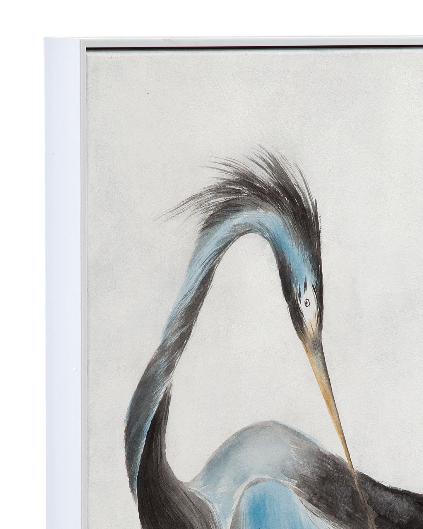 Louisiana Heron Canvas Art - Blue / Pearl Silver