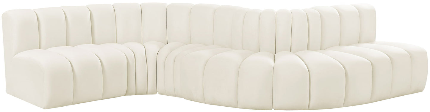 Arc - Velvet 6 Piece Curved Modular Sofa