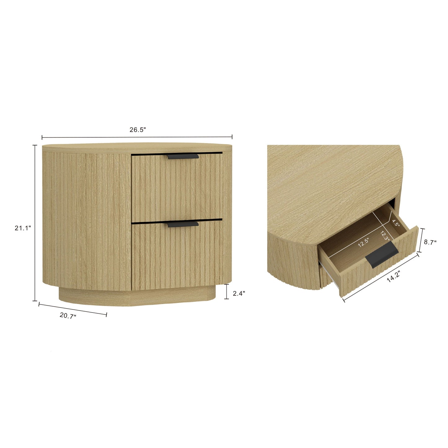 Manhattan Olivia - 2-Drawer Nightstand