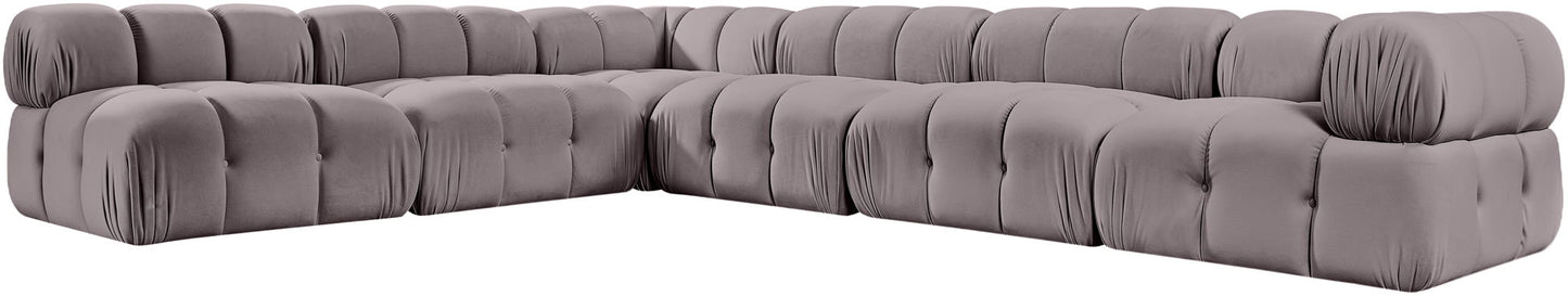 Orin - Velvet 6 Piece Modular L-Shaped Sectional