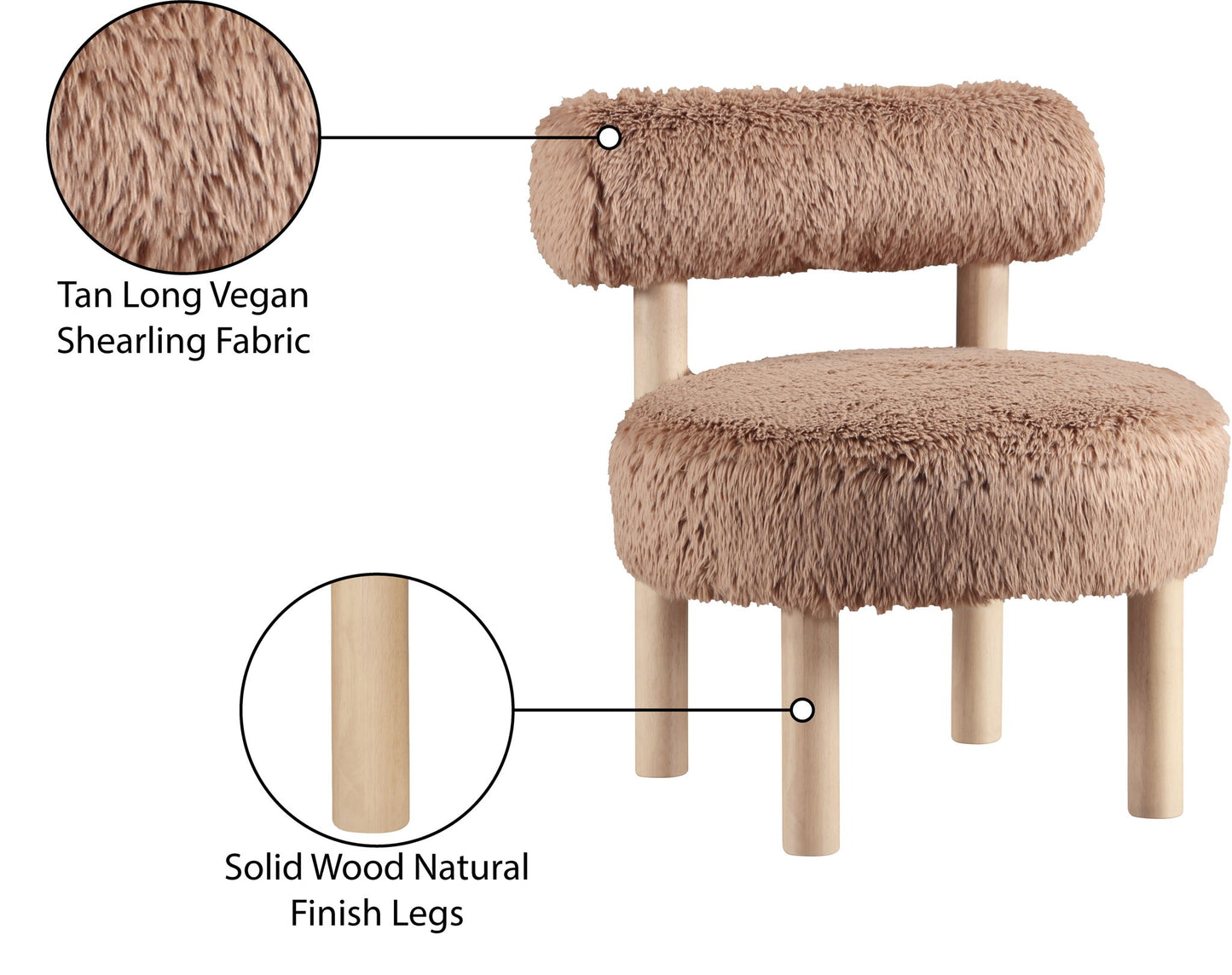 Ambre - Shearling Fabric Accent Chair