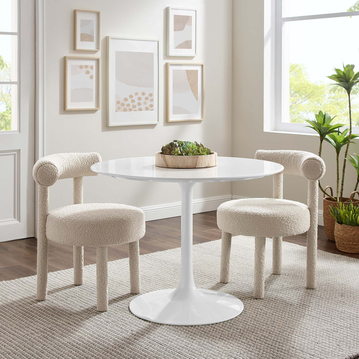 Lippa Round 40" Dining Table - Wood, White