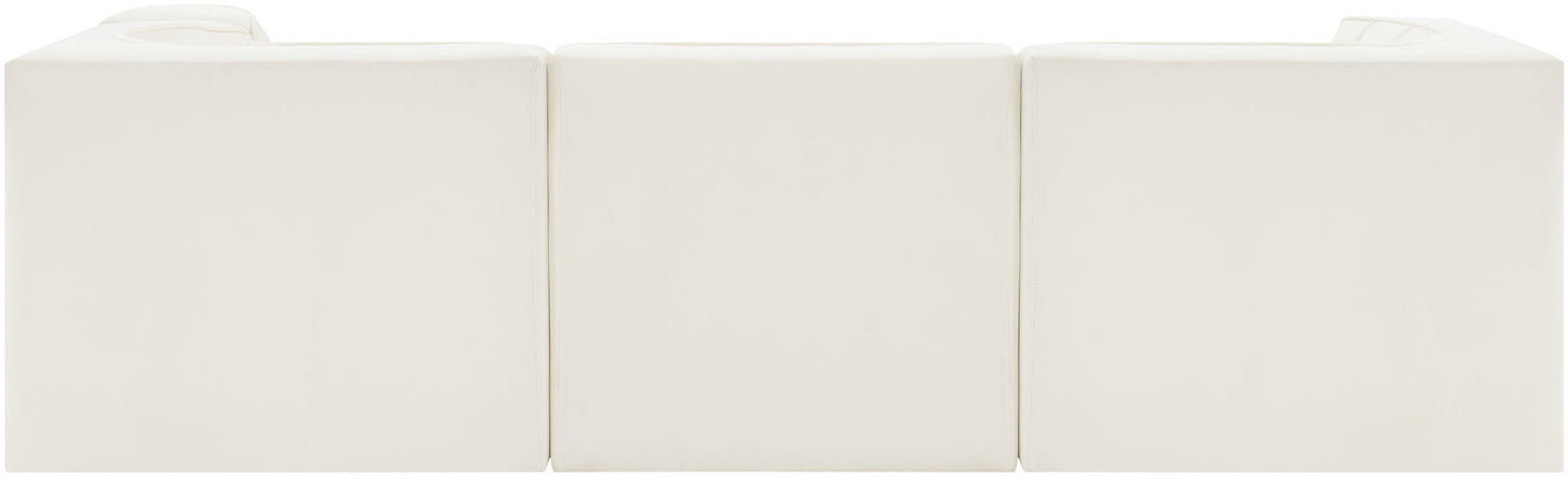 Rummi - Velvet Performance Fabric Upholstered 4 Piece Modular Sectional, With Reverse Corner Chair