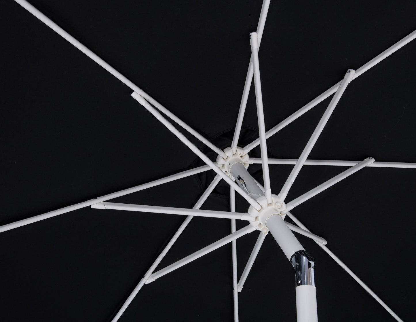 Fiji - Aluminum Patio Umbrella With Round Black And White Base