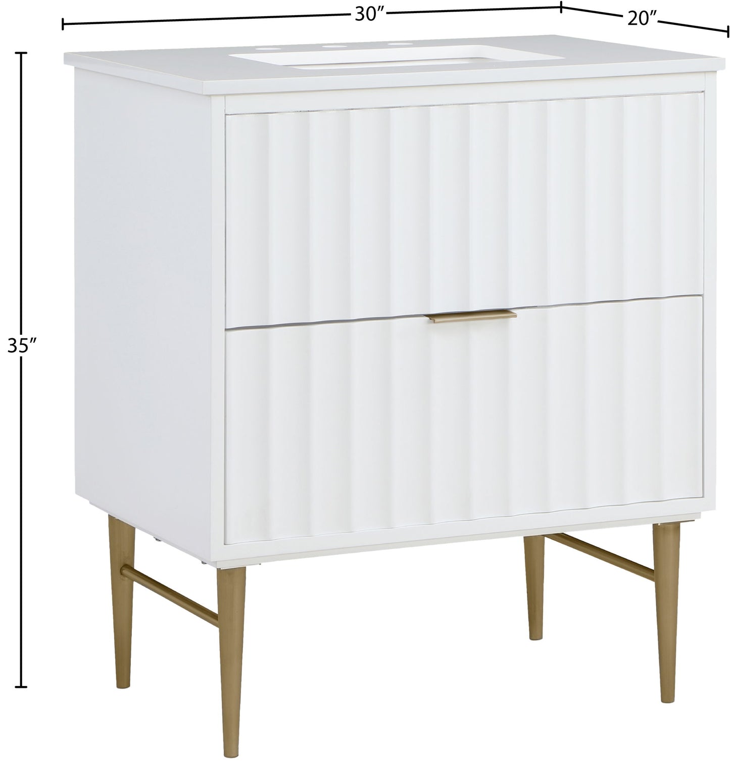 Modernist - Bathroom Vanity With Gold Legs