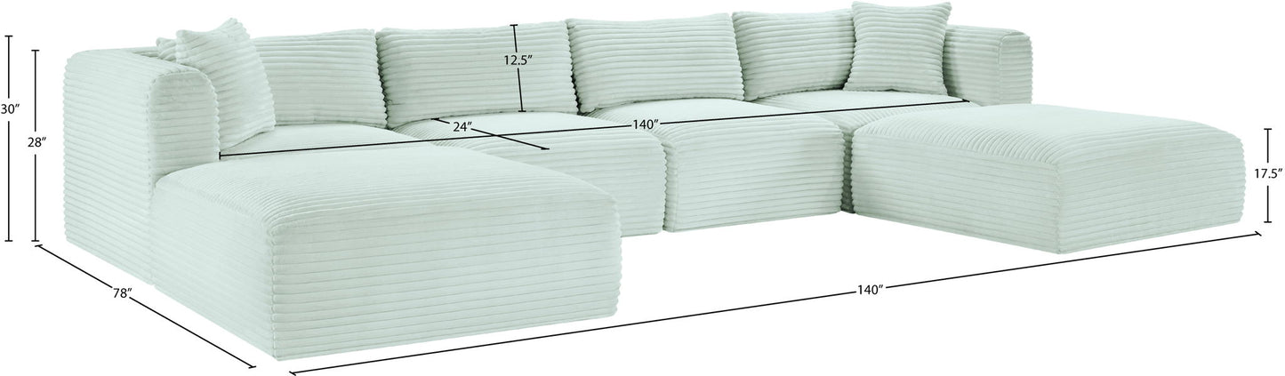 Shaggy - 6 Piece Modular Sectional With 2 Ottomans