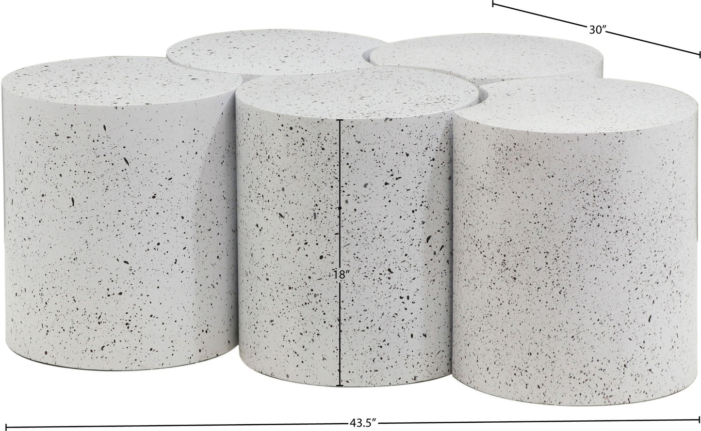 Dimple - 5 Piece Modular Coffee Table - Terazzo Finish