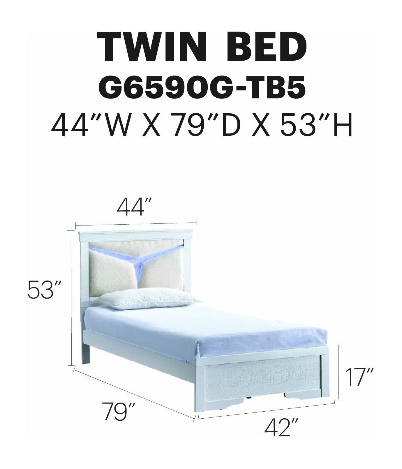 Glory Furniture - Lorana - Bed With LED Headboard