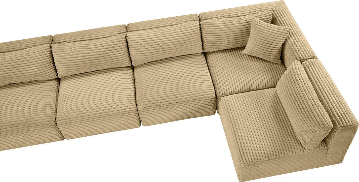 Shaggy - 7 Piece Modular U-Shaped Armless Sectional