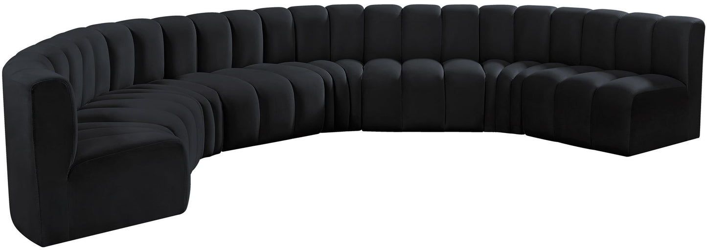 Arc - Velvet 8 Piece U-Shaped Modular Sofa