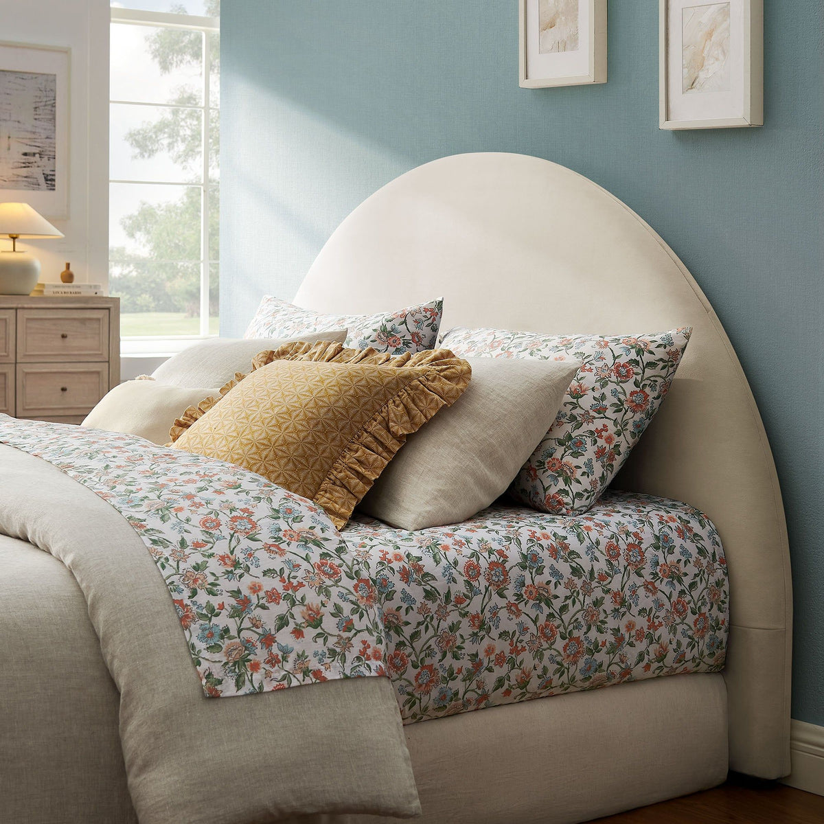 Modway Resort Performance Velvet Arched Headboard - King, Alabaster