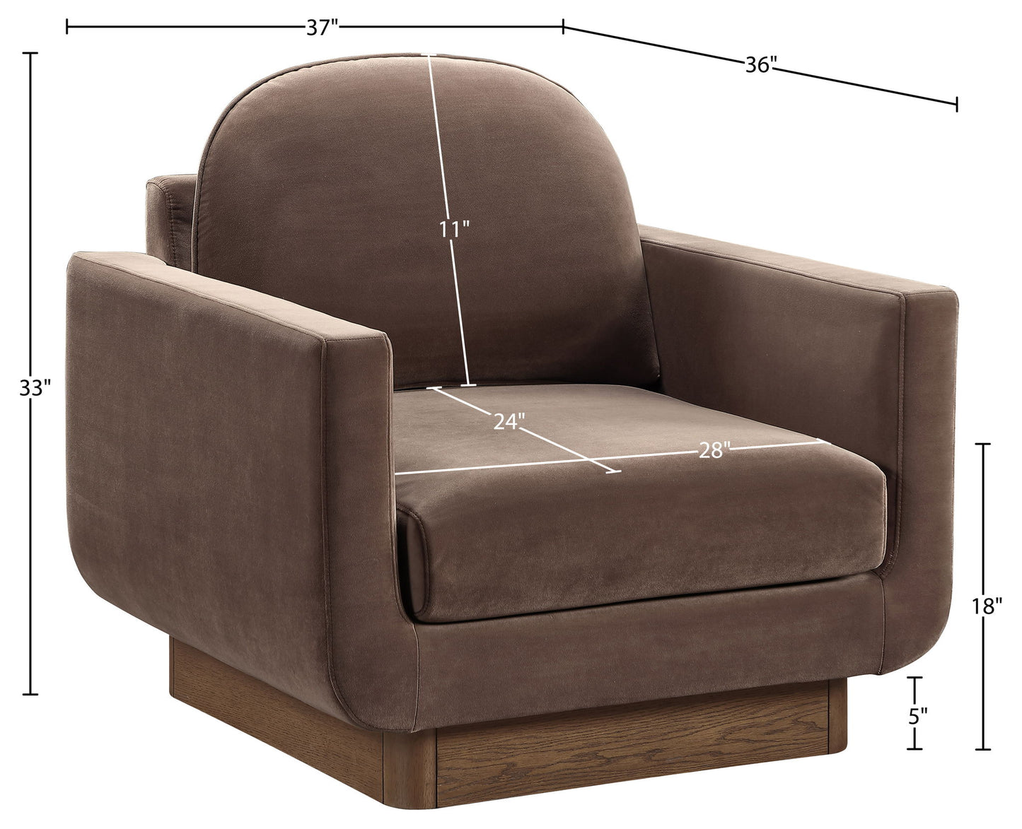 Diviento - Velvet Performance Fabric Upholstered Accent Chair
