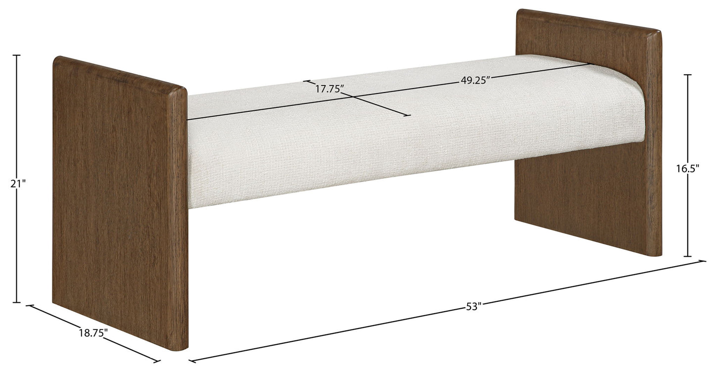 Hickory - Fabric Upholstered Bench - Brown Frame