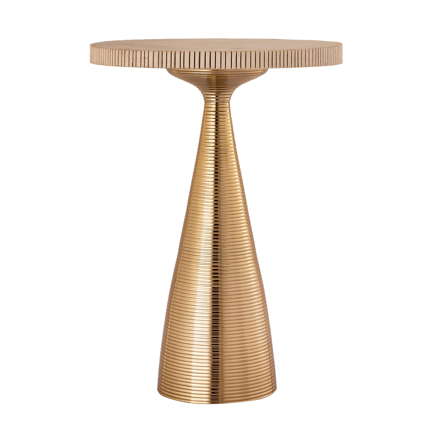Celeste - Ribbed Side Table - Beige