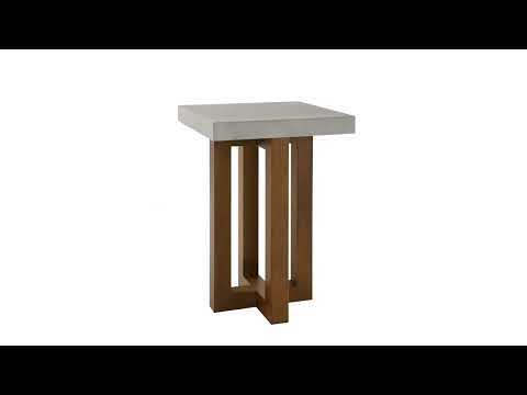 Evelyn - End Table - Faux Concrete Top & Walnut