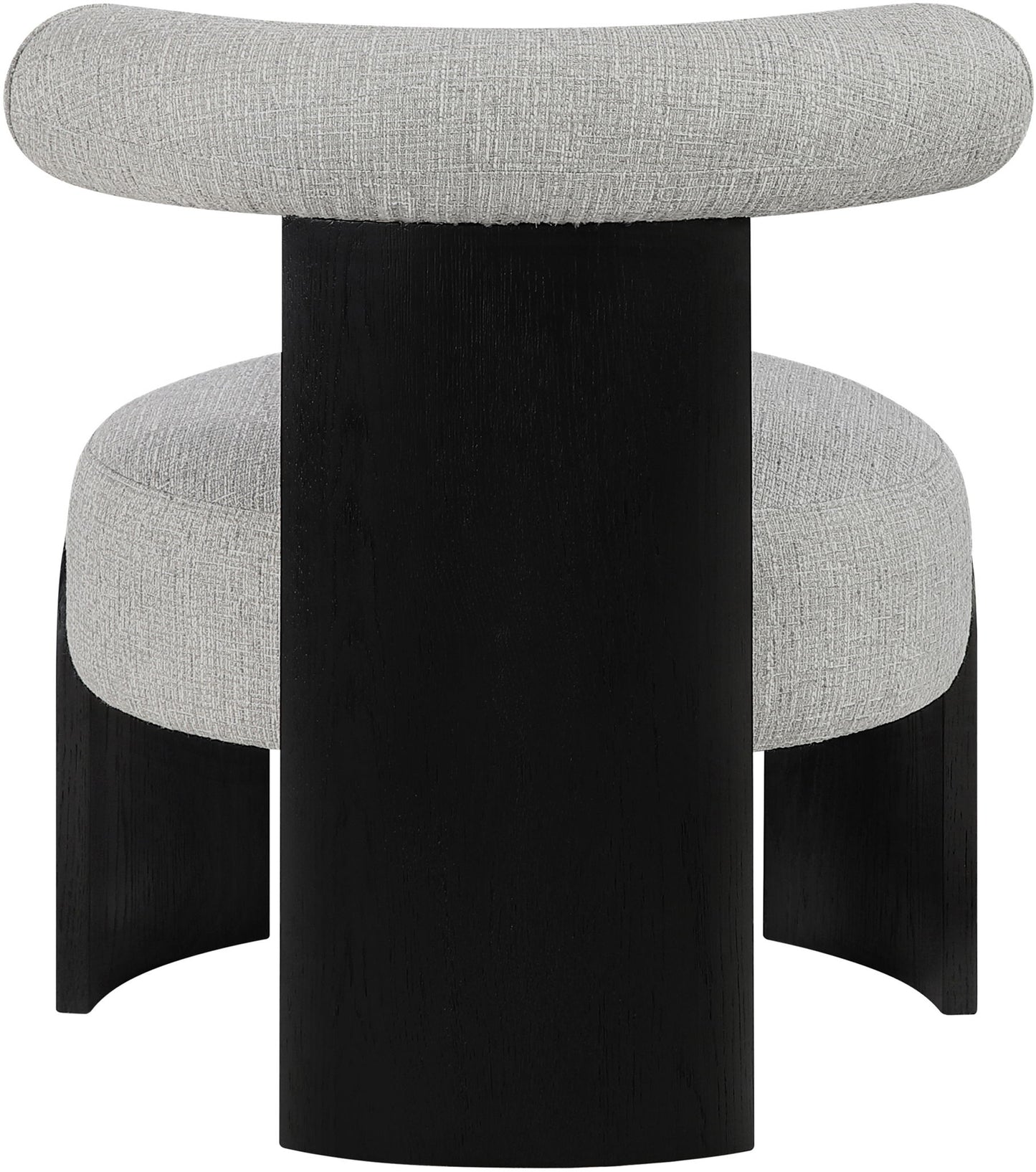 Calder - Linen Textured Fabric Upholstered Accent Chair - Painted Black Base