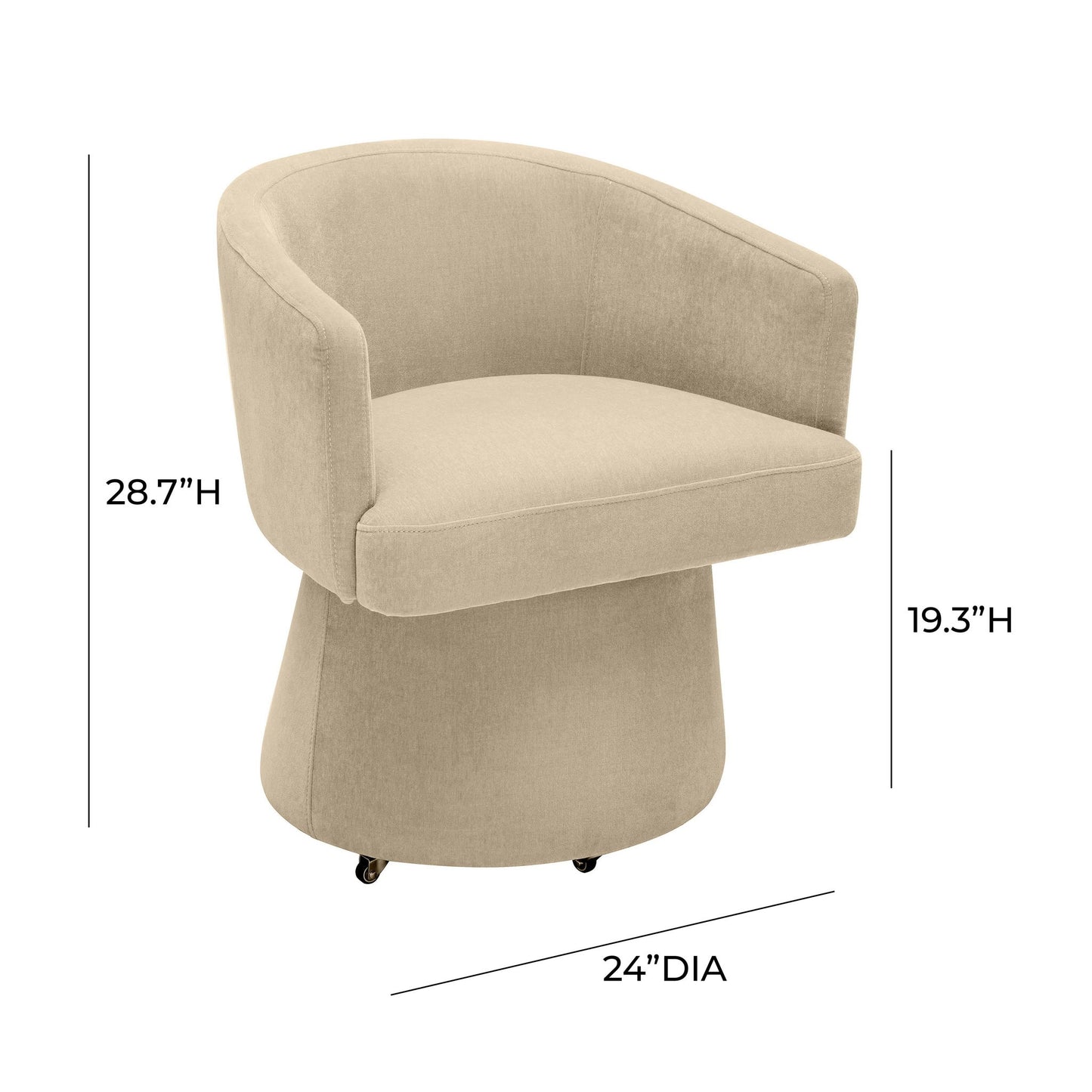 Kristen - Upcycled Chenille Rolling Desk Chair