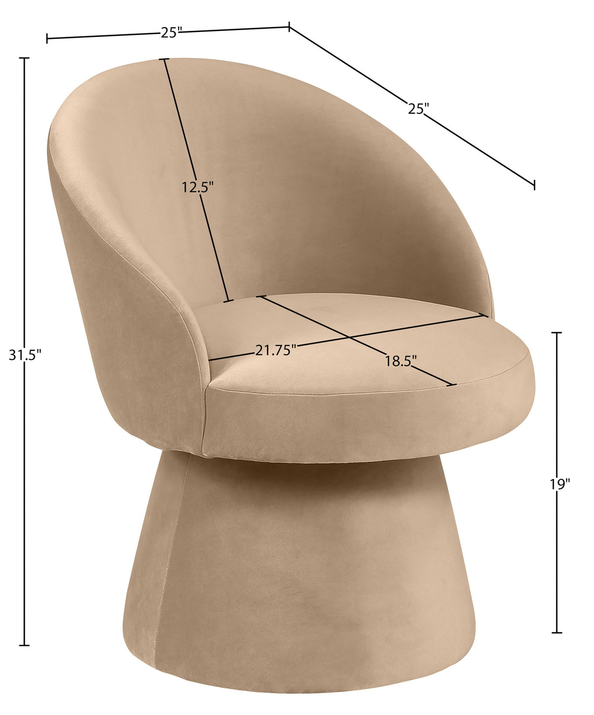 Selene - Upholstered Swivel Dining Chair