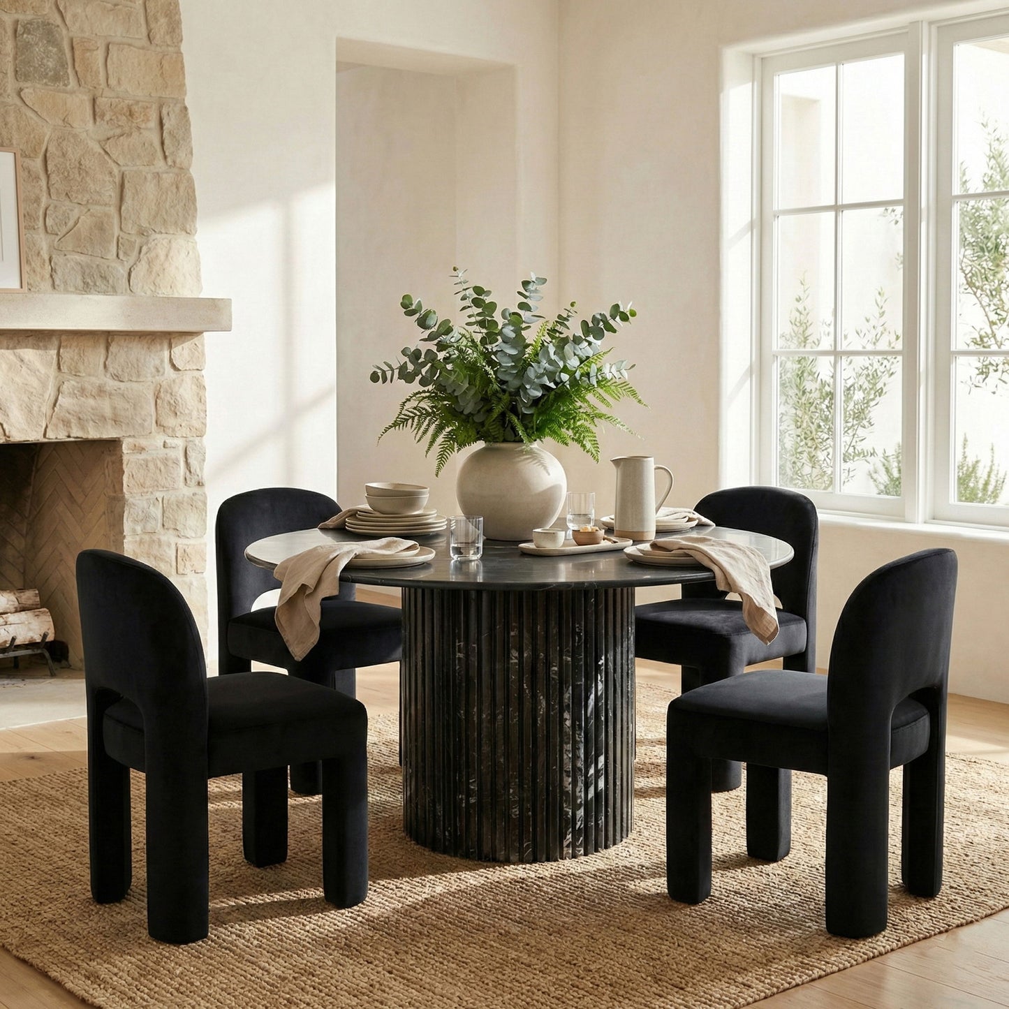 Celine - Velvet Performance Fabric Upholstered Dining Chair (Set of 2)