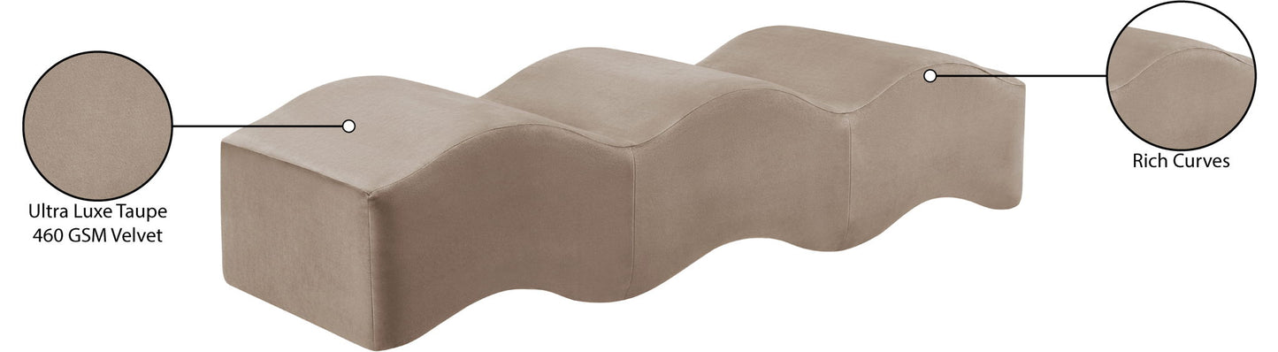 Wave - Velvet Bench