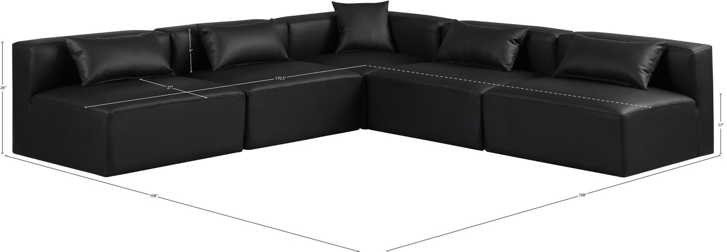 Cube - 5 Piece Modular Corner Armless Sectional