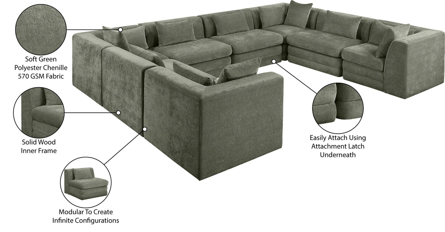 Stellar - 8 Piece Chenille Fabric Upholstered Modular Sectional