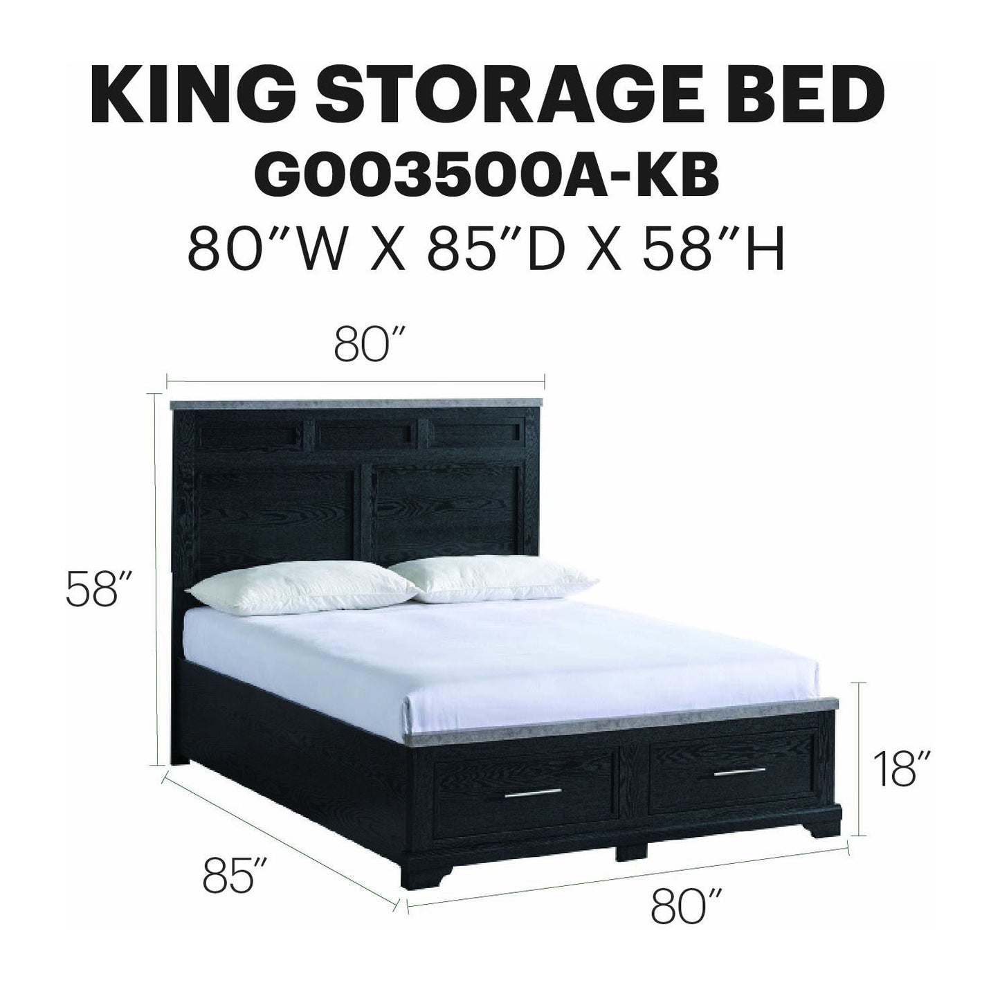 Nick - King Bed - Black