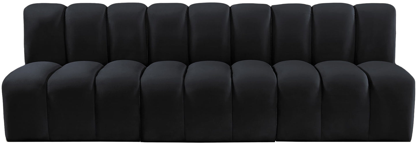 Arc - Velvet 3 Piece Modular Straight Sofa