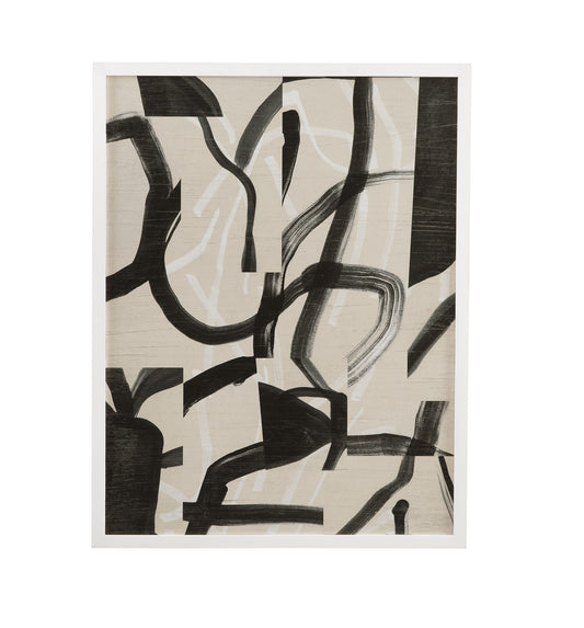 Ink Maze II Framed Print - Gray / Black