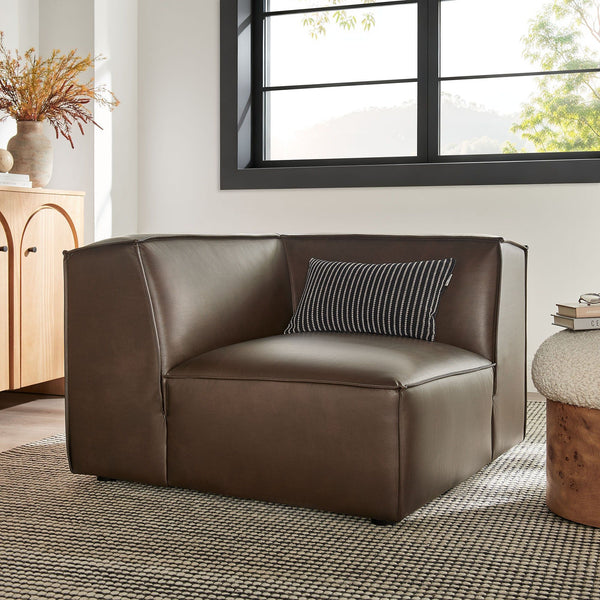 Restore Vegan Leather Modular Corner Chair - Espresso