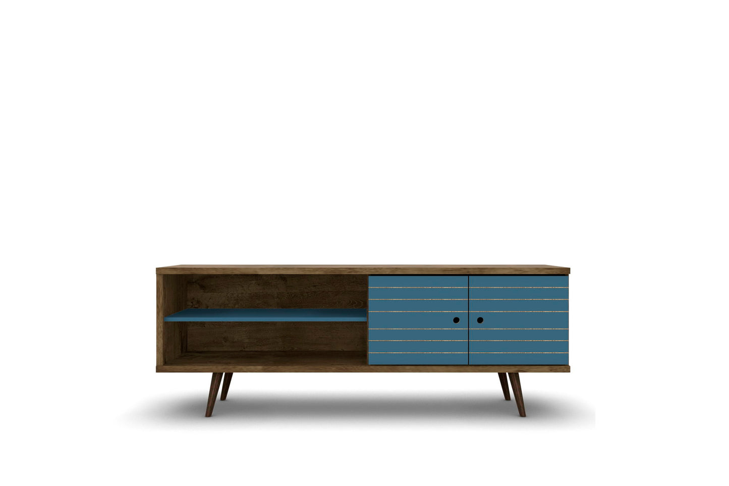 Manhattan Liberty - 63" TV Stand With Rustic Brown Frame