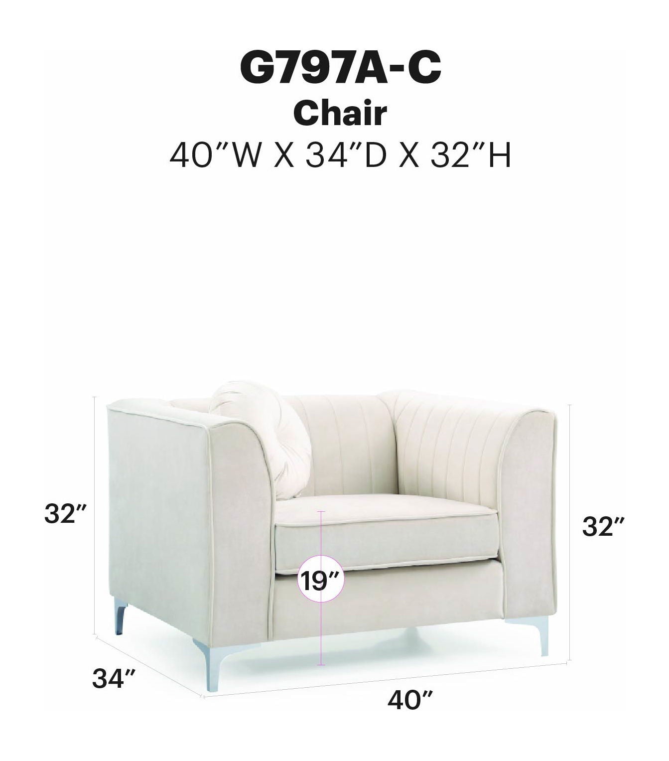 Glory Furniture - Delray - Chair