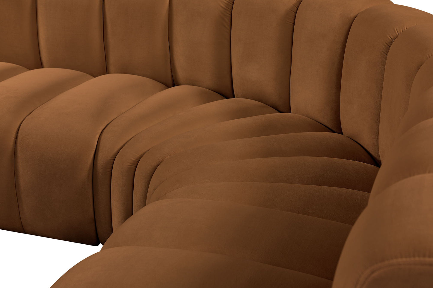 Arc - Velvet 7 Piece Modular Sofa - Saddle