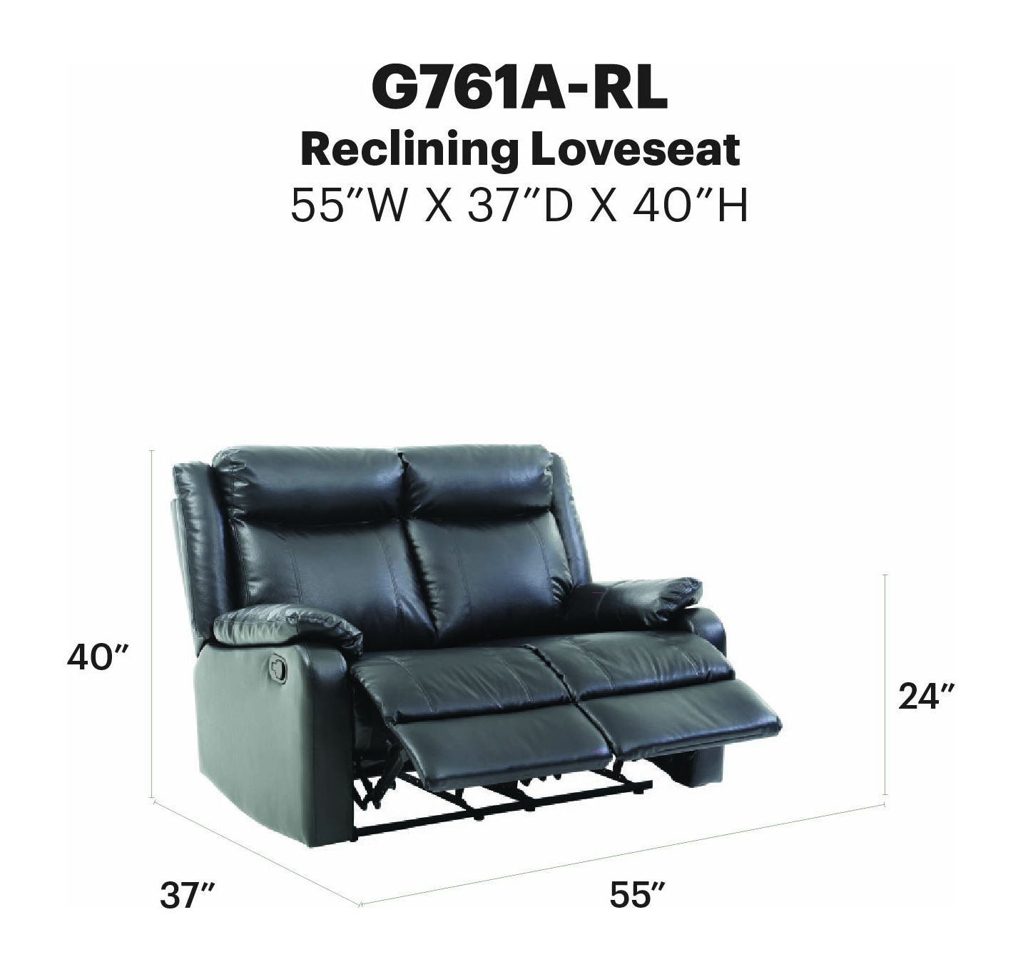 Glory Furniture - Ward - Double Reclining Loveseat