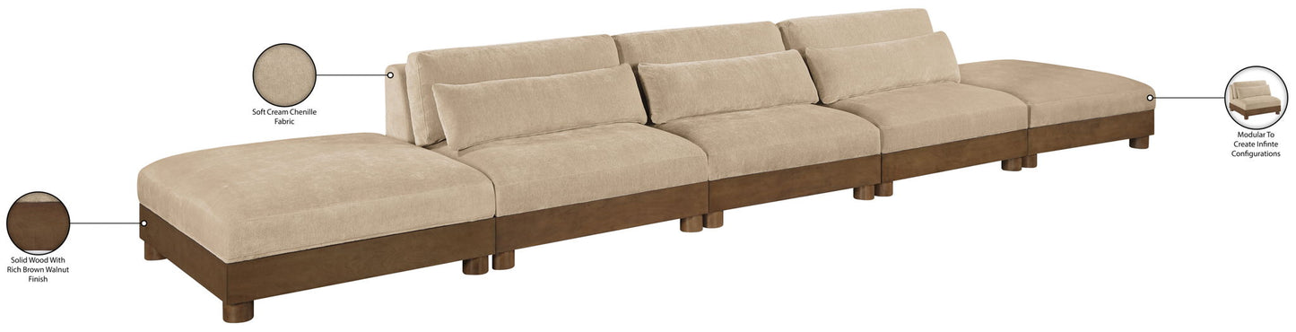 Turin - Chenille Fabric Upholstered Modular Sectional - Beige