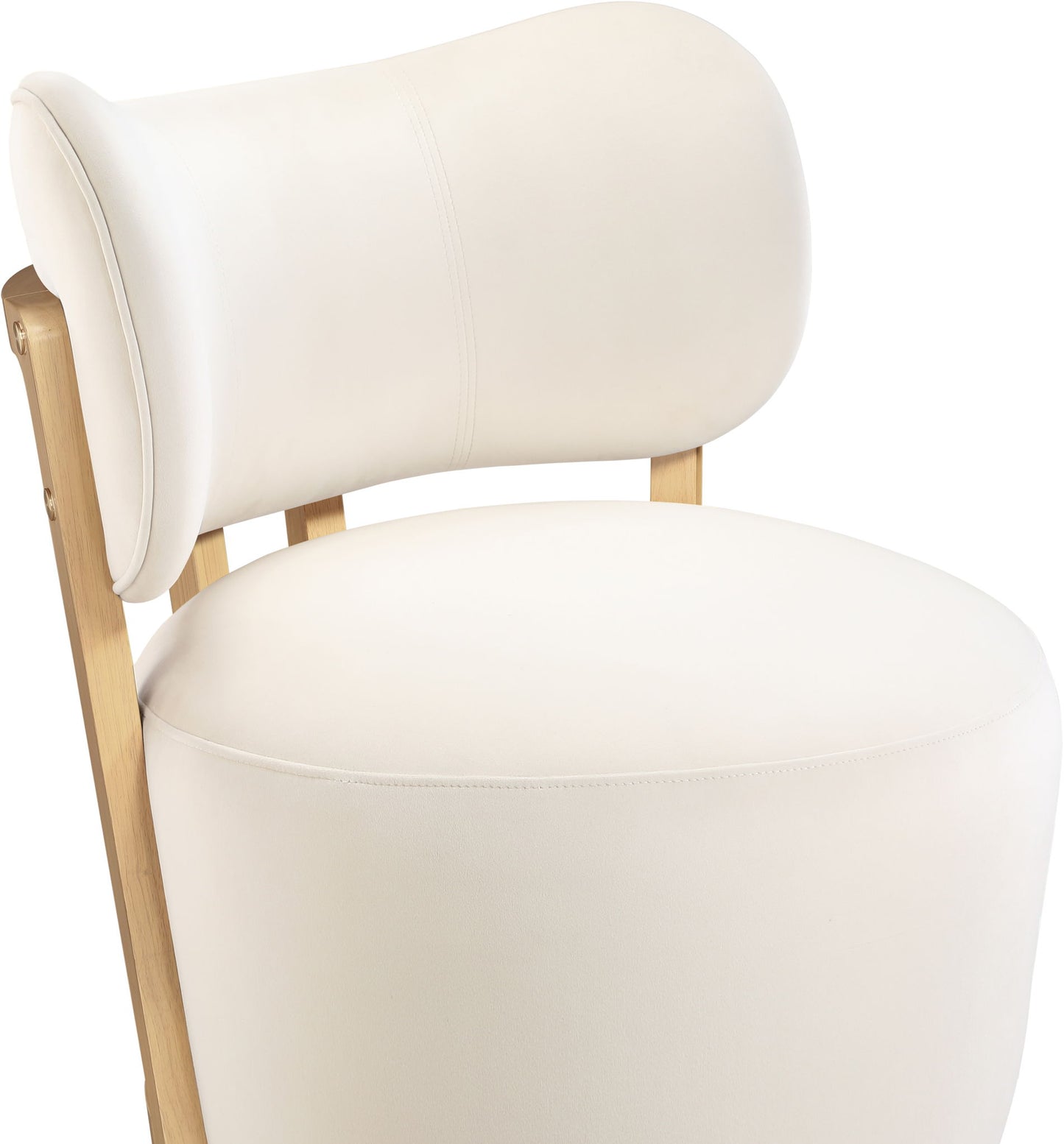Elara - Velvet Upholstered Swivel Accent Chair - Stained Natural