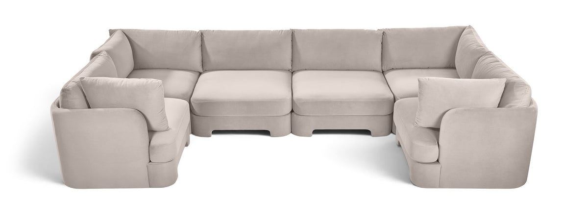 Hammond - Velvet Performance Fabric Upholstered 6 Piece U-Shaped Sectional