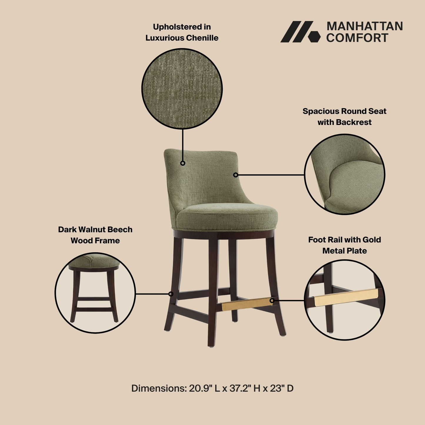 Manhattan Lucia - Counter Stool