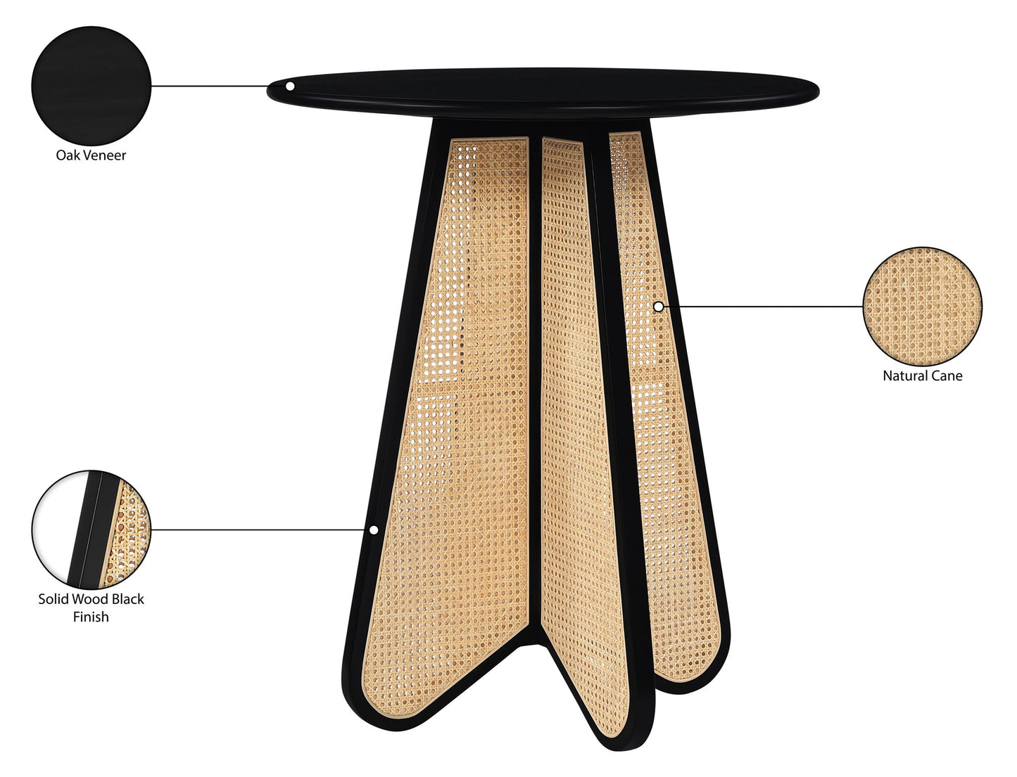 Butterfly - Solid Wood And Natural Cane Table