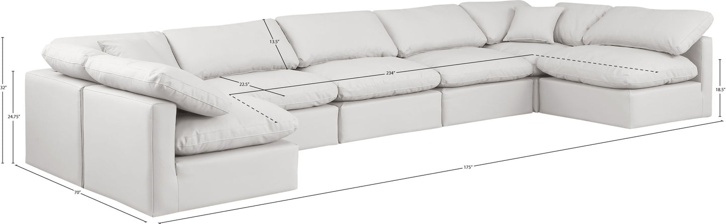 Indulge - Faux Leather 7 Piece Modular U-Shaped Sectional