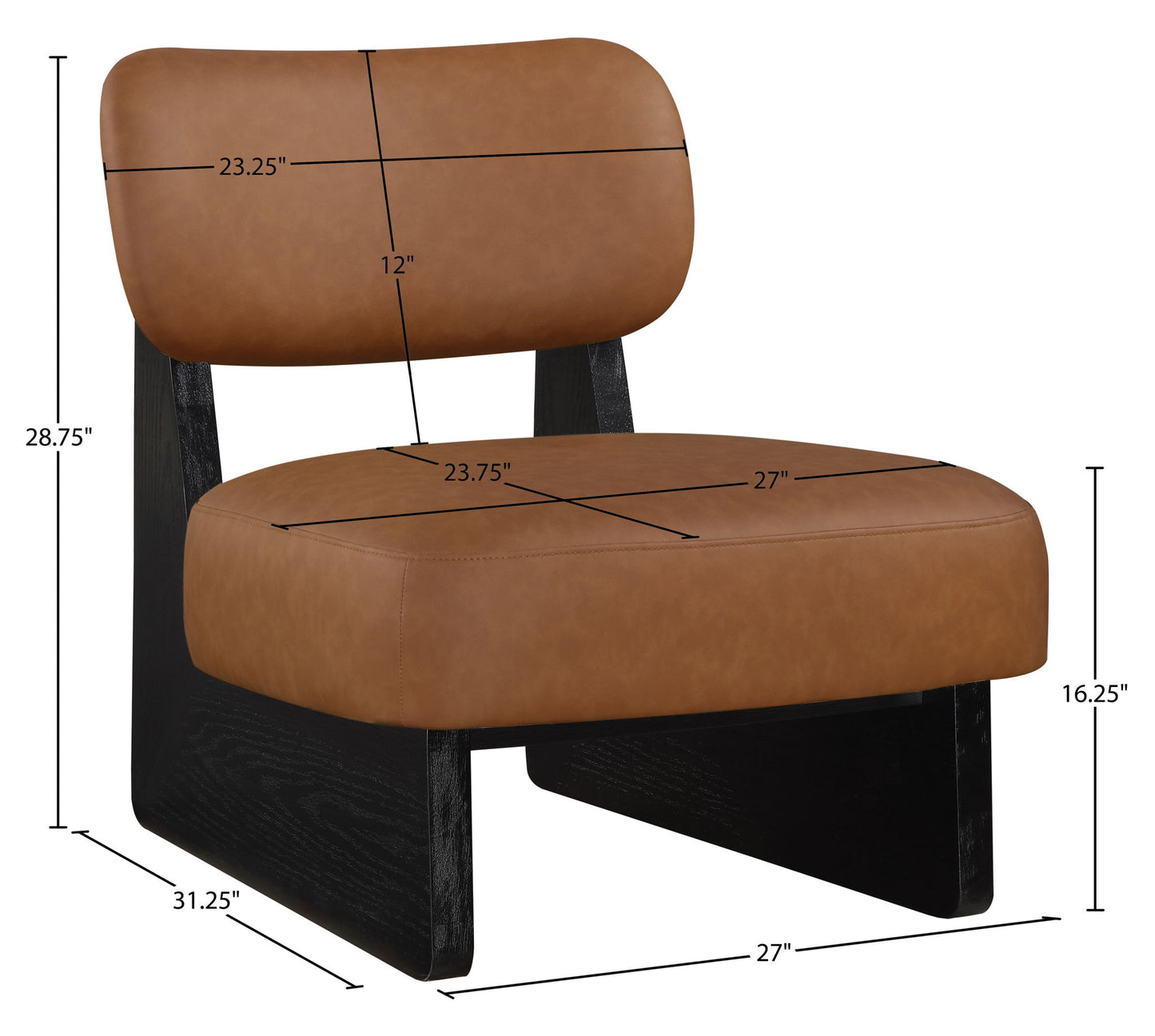 Vetra - Vegan Leather Upholstered Accent Chair With Black Base