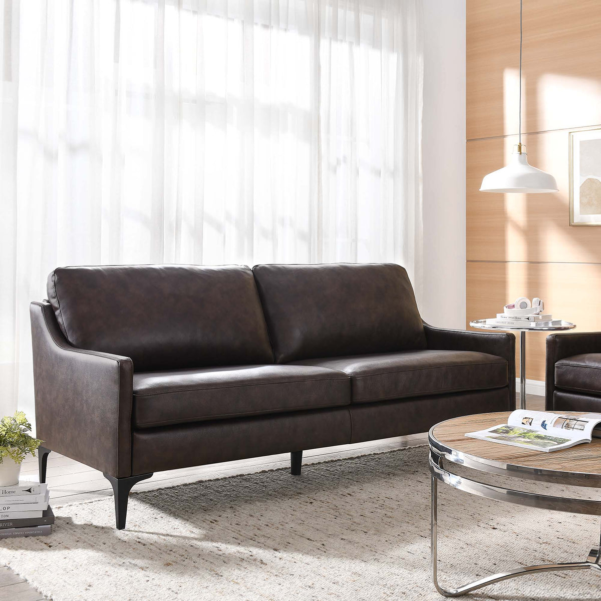 Corland Leather Sofa - Brown
