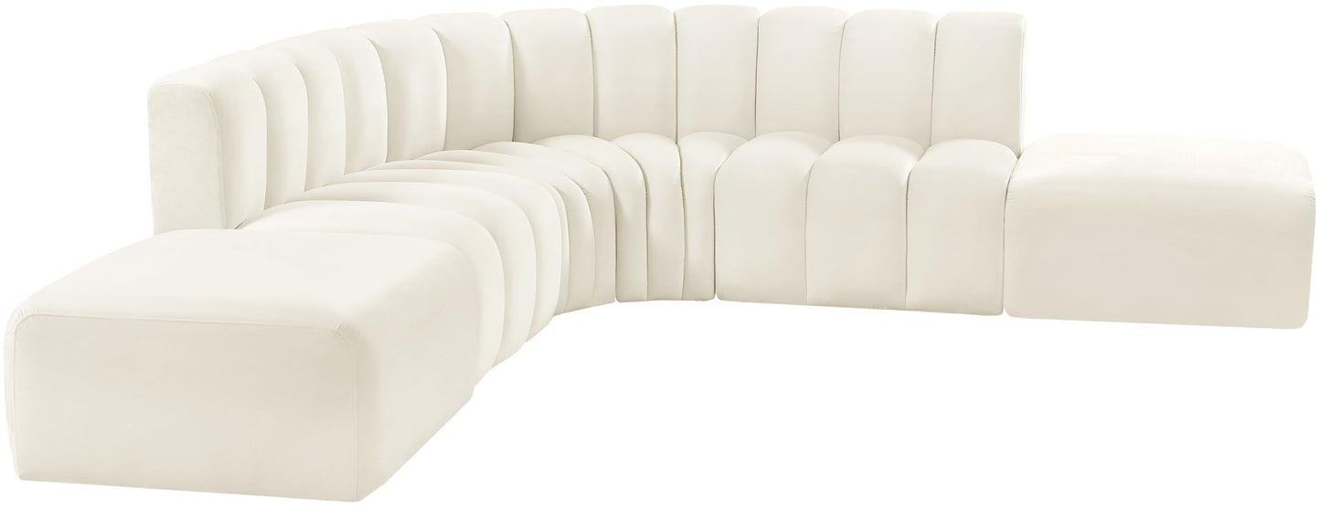 Arc - Velvet 6 Piece Corner Modular Sofa