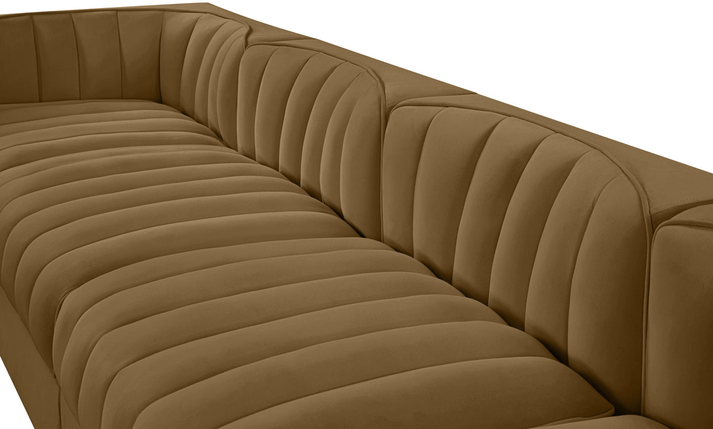 Rummi - Velvet Performance Fabric Upholstered 5 Piece Modular Sofa