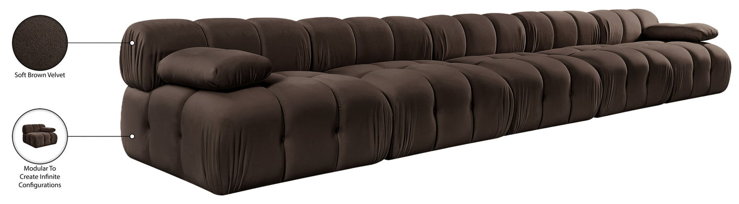 Orin - Velvet 5 Piece Modular Armless Sofa