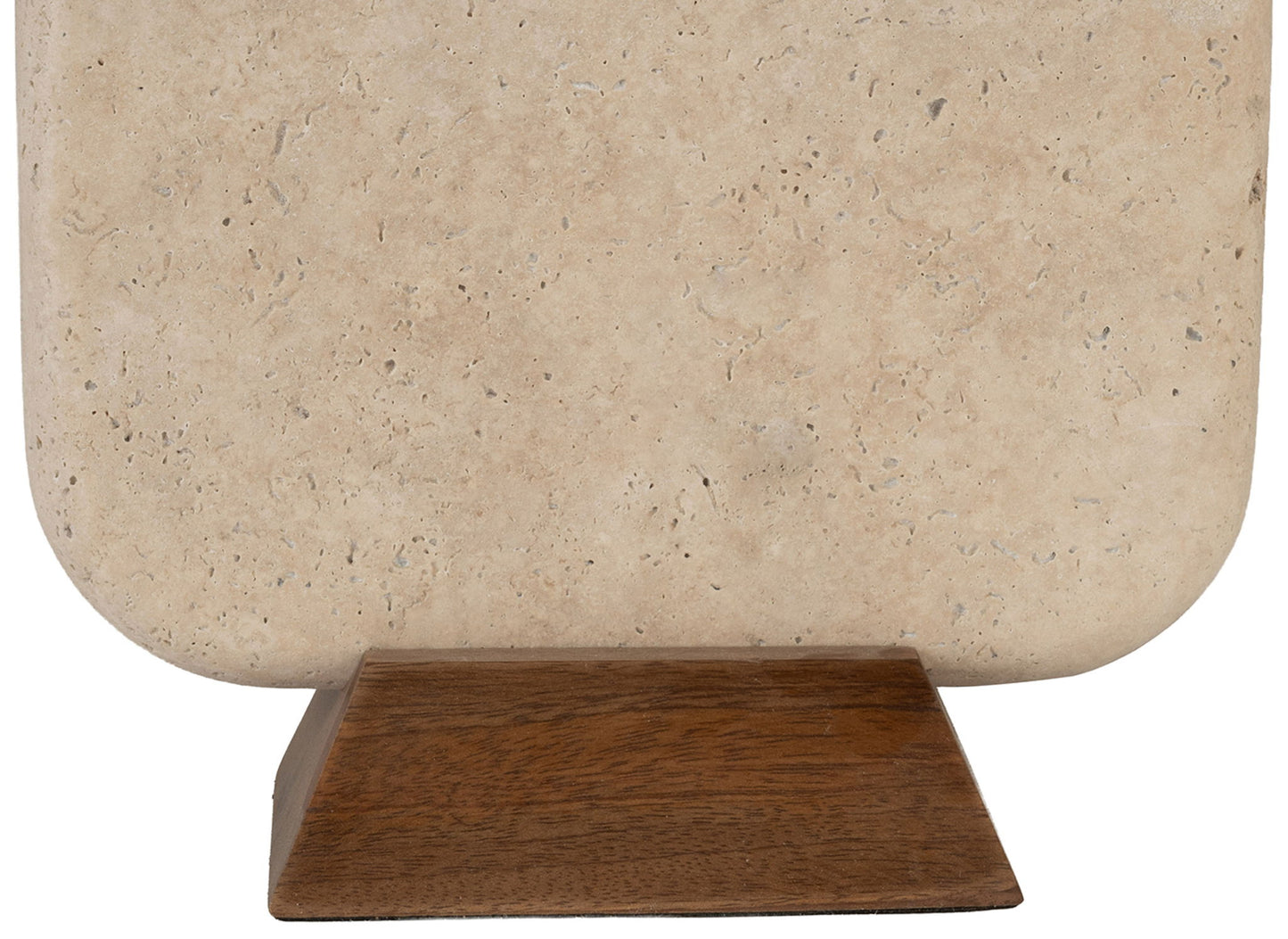 Solis - 14" Genuine Marble And Mango Wood Base With Linen Textured Fabric Shade Table Lamp