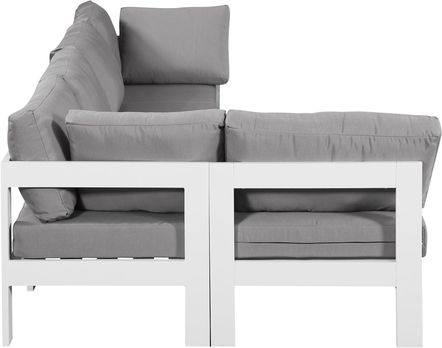 Nizuc - Outdoor Patio 5 Piece Modular Sectional With White Frame